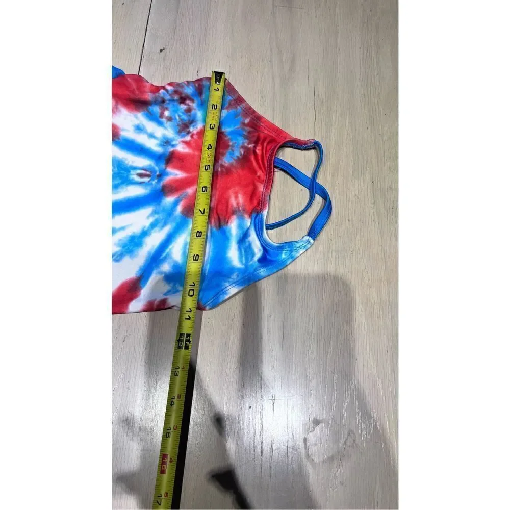 Bobbie Brooks Girls Tie Dye Tankini Set Bathing Suit Multi-Color Size Medium